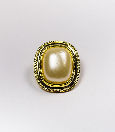 Gold Oblong Pearl Shank Button Size 28L x10 - Click Image to Close